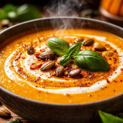 Image of Pumpkin Soup with Curry and Basil