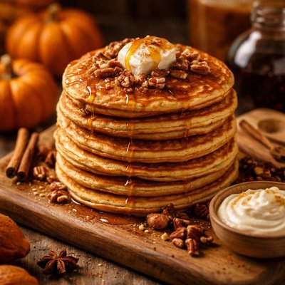 Image of Pumpkin Sour Cream Pancakes