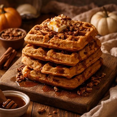 Image of Pumpkin Sourdough Waffles