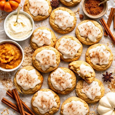 Image of Pumpkin Spiced and Iced Cookies