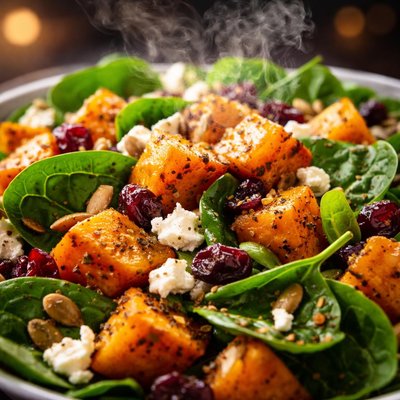 Image of Pumpkin Squash Spinach Salad