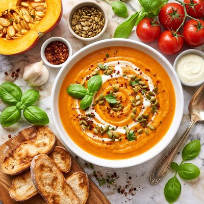 Image of Pumpkin Tomato Basil Soup