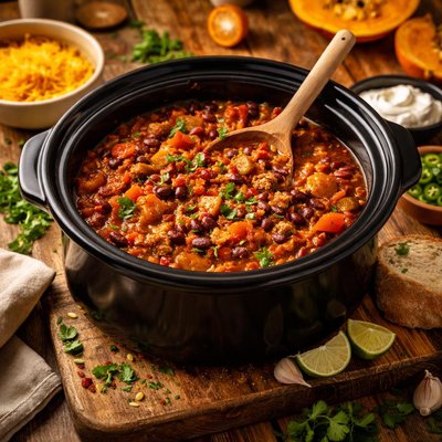 Image of Pumpkin Turkey Chili Crockpot