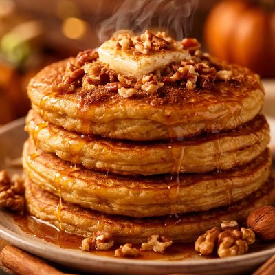 Image of Pumpkin Walnut Pancakes