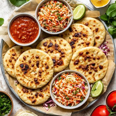 Image of Pupusas Con Curtido Masa Cakes with Spicy Slaw