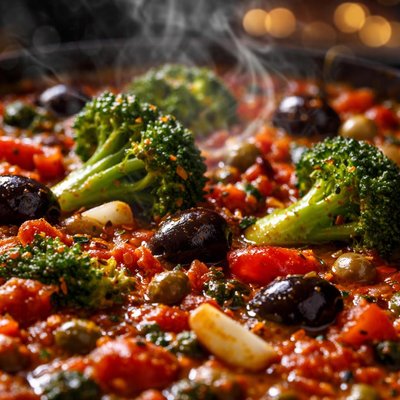 Image of Puttanesca Sauce with Broccoli