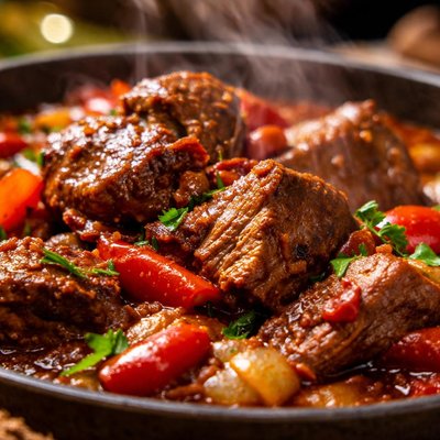 Image of Pyrenees Style Lamb Braised with Red Pepper