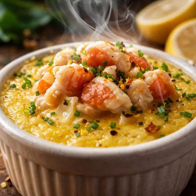 Image of Quebecois Crab Custard with Lemon Butter Sauce