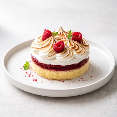Image of Queen of Puddings Baked Raspberry and Meringue Pudding