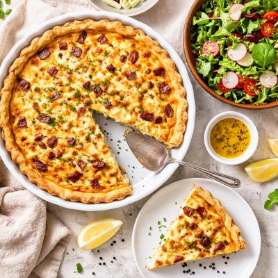 Image of Quiche Lorraine W Simple Salad Emeril Lagasse