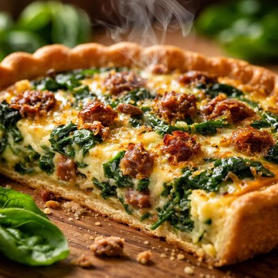Image of Quiche Spinach Sausage