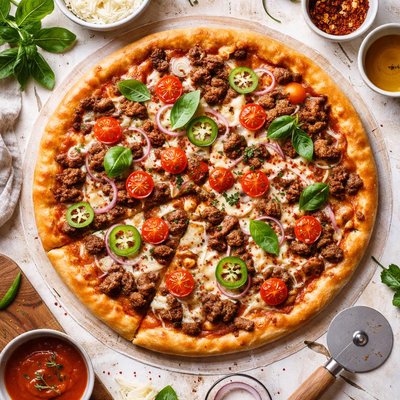 Image of Quick and Easy Beef Pizza