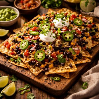 Image of Quick and Easy Black Bean Nachos Vegetarian