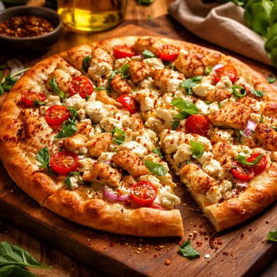 Image of Quick and Easy Chicken Feta Pizza