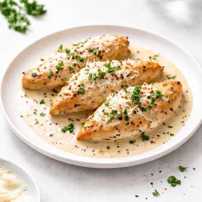 Image of Quick and Easy Chicken in a Parmesan White Sauce