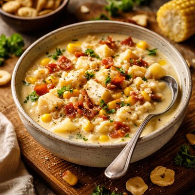 Image of Quick and Easy Corn Crab Chowder