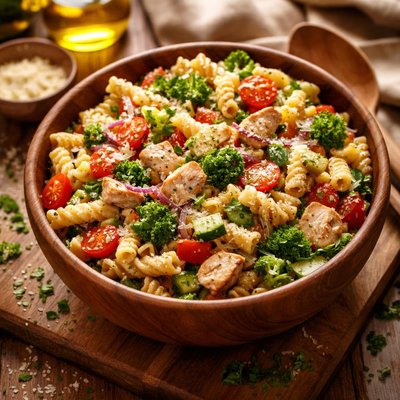 Image of Quick and Easy Garden Chicken Pasta Salad