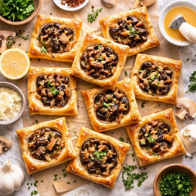 Image of Quick and Easy Mushroom Puffs