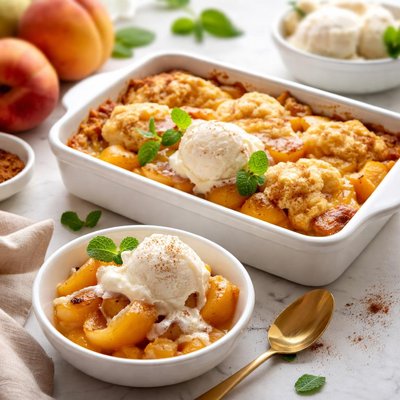 Image of Quick and Easy Peach Cobbler