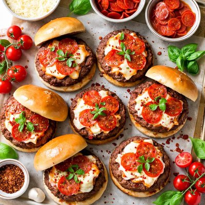 Image of Quick and Easy Pizza Burgers