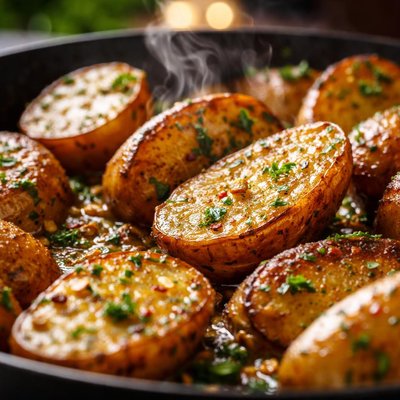 Image of Quick and Easy Skillet Potato Halves