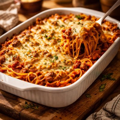 Image of Quick and Easy Thrown Together Baked Spaghetti Casserole