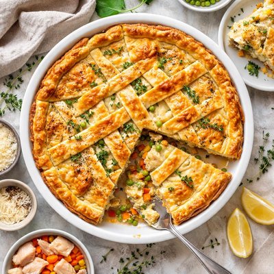 Image of Quick and Easy Vegetable Chicken Pie