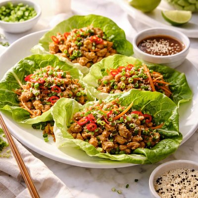 Image of Quick Asian Lettuce Chicken Wraps