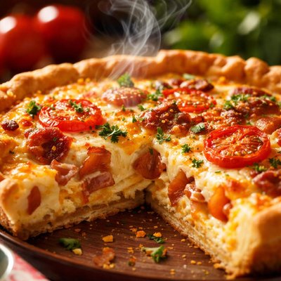 Image of Quick Bacon Tomato Quiche