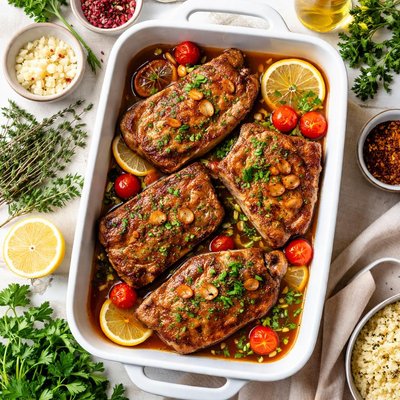Image of Quick Baked Pork Chops with Sherry Flavour