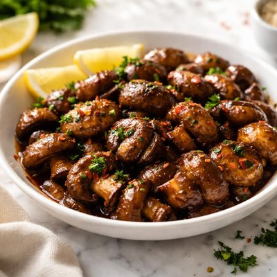 Image of Quick Bbq Garlic Mushrooms