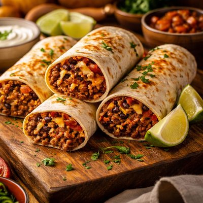 Image of Quick Beef and Bean Burritos