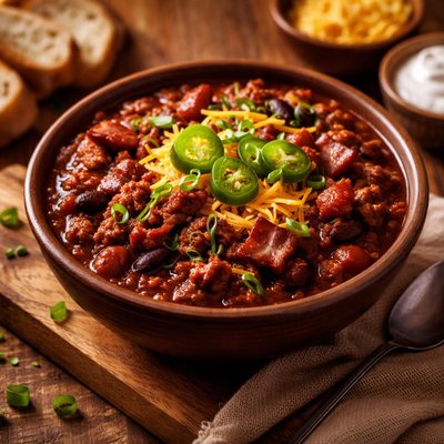 Image of Quick Beef Bacon Chili Beans