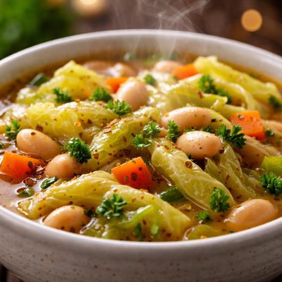 Image of Quick Cabbage and White Bean Soup