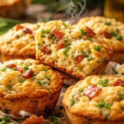 Image of Quick Chive and Bacon Corn Muffins
