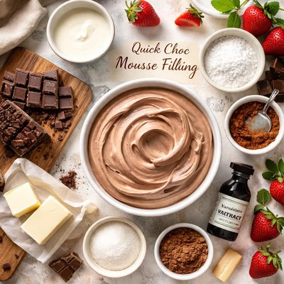 Image of Quick Choc Mousse Filling for Cakes or Swiss Roll