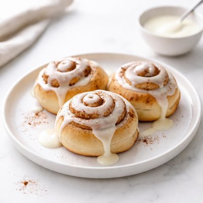 Image of Quick Cinnamon Buns with Buttermilk Icing