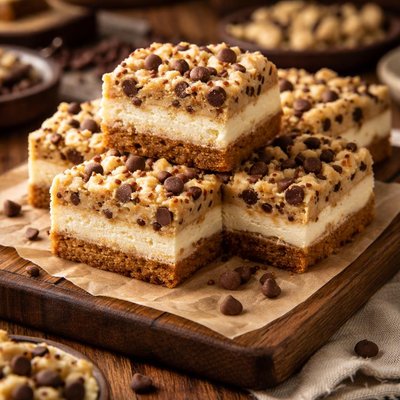 Image of Quick Cookie Dough Cheesecake Bars