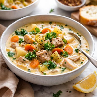 Image of Quick Creamy Turkey Vegetable Soup