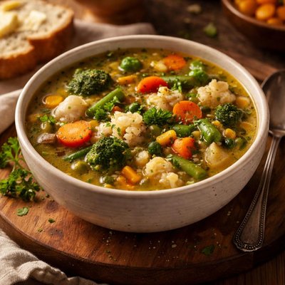 Image of Quick Easy Steamer Bag Vegetable Soup