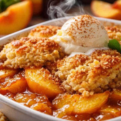 Image of Quick Ginger Peach Cobbler