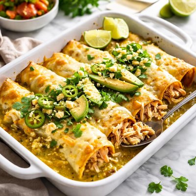 Image of Quick Green Chile Chicken Enchiladas