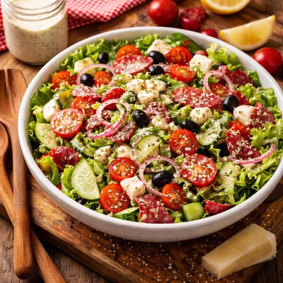 Image of Quick Italian Salad with a Creamy Dressing Pioneer Woman