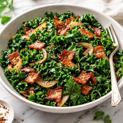 Image of Quick Kale with Bacon and Onions