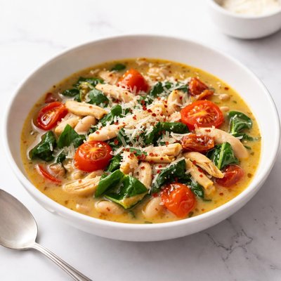 Image of Quick Light Chicken Toscana Soup Insired by Macaroni Grill