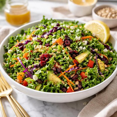 Image of Quick Mix Kale Salad Raw Recipe