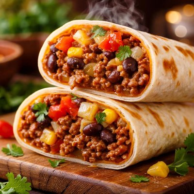 Image of Quick N Easy Beef Bean Burritos