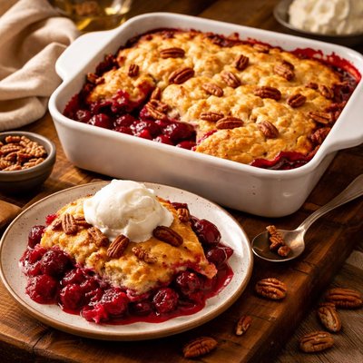 Image of Quick N Easy Cherry Pecan Cobbler