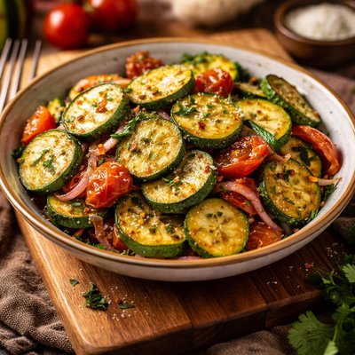 Image of Quick N Easy Cooked Zucchini Salad