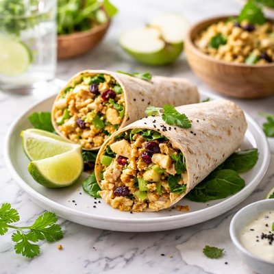 Image of Quick N Light Curry Apple Chicken Wraps